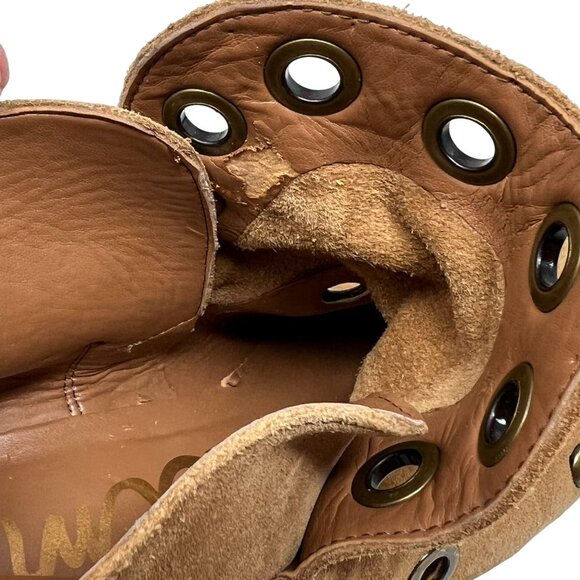 Sam Edelman Pedra Womens Tan Suede Leather Ankle Boots Grommets  Buckle  7 READ - Picture 13 of 13
